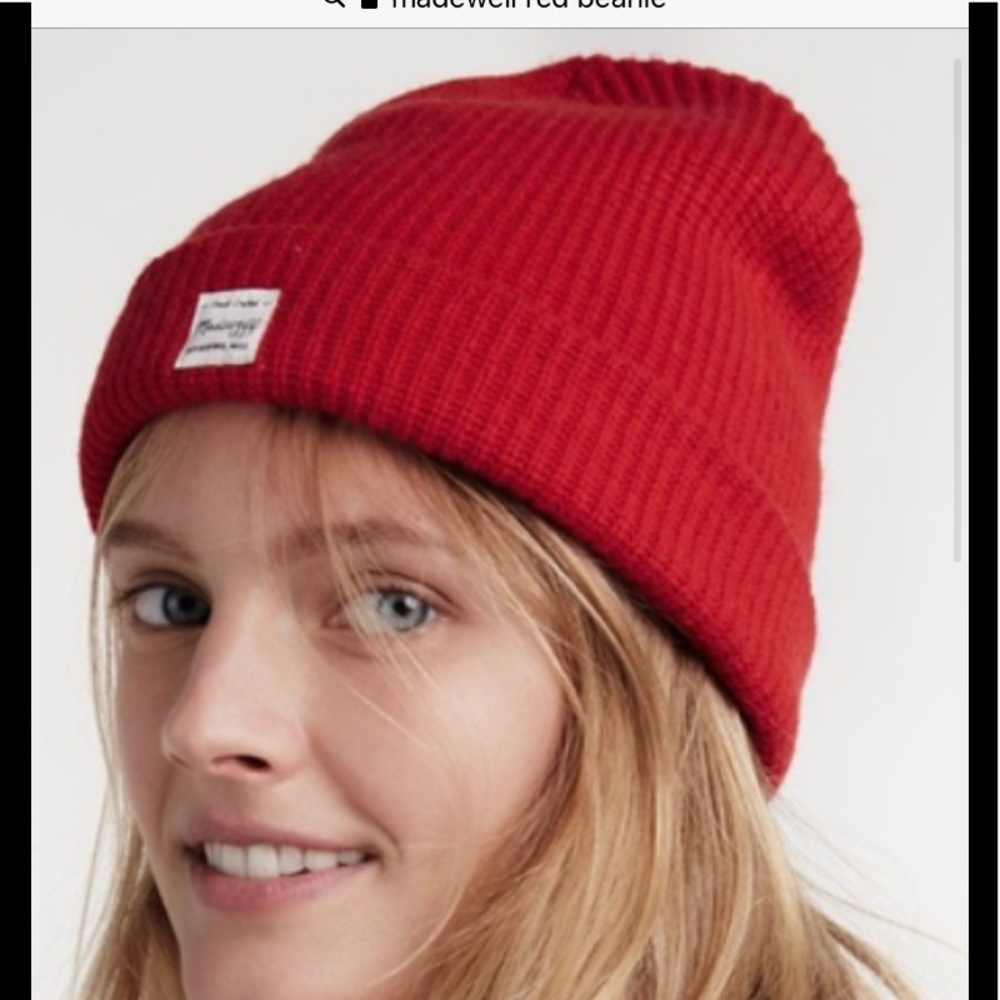 Madewell red beanie